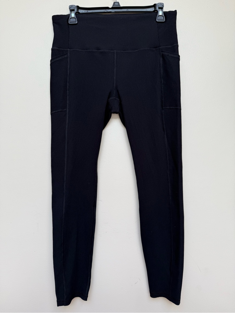 RBX by Reebok High-Waisted Ribbed Leggings Black Size Large
